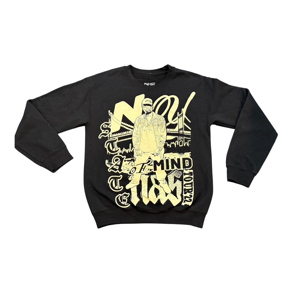 Nas The State of Mind Tour 2022 Black‎ Graphic Print Sweatshirt Small